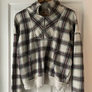 Free People plaid sweatshirt